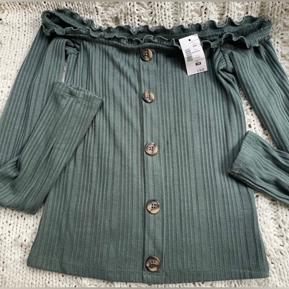 Aeropostale off-the-shoulder ruffle top